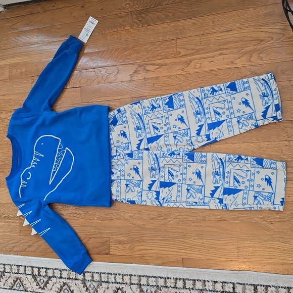CARTER'S TODDLER BOYS BLUE & WHITE TWO PIECE DINOSAURS PAJAMA SET SIZE 5T - Picture 2 of 13